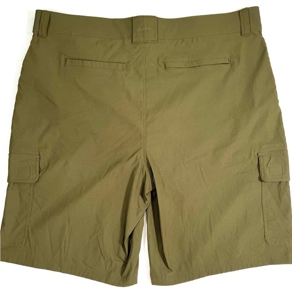 ORVIS Men’s Olive Night Green Cargo Shorts, Pockets Stretchy Size 40 Gorpcore - Picture 8 of 15